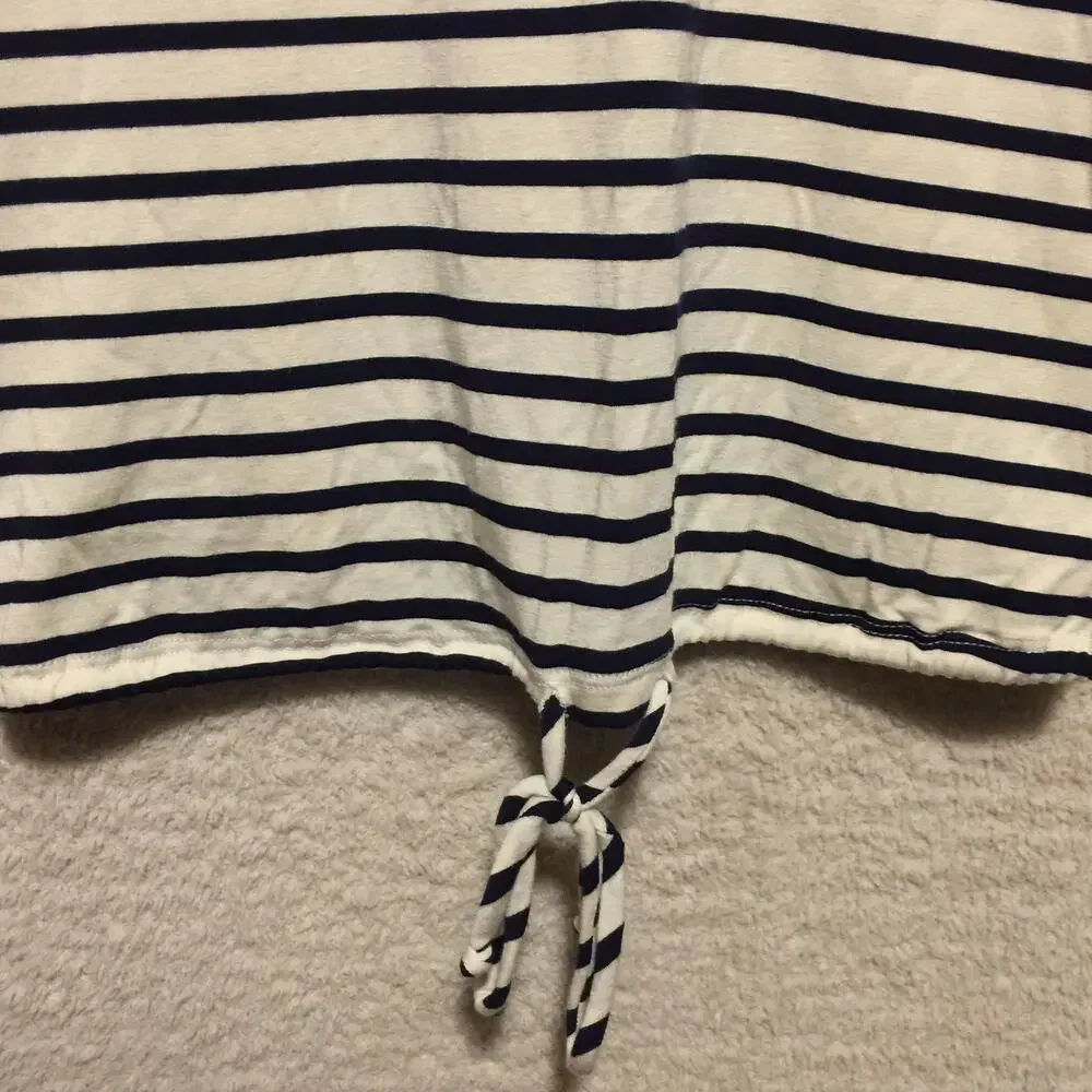 Green Envelope Black White striped Women's tank top size S NWT - Picture 2 of 5